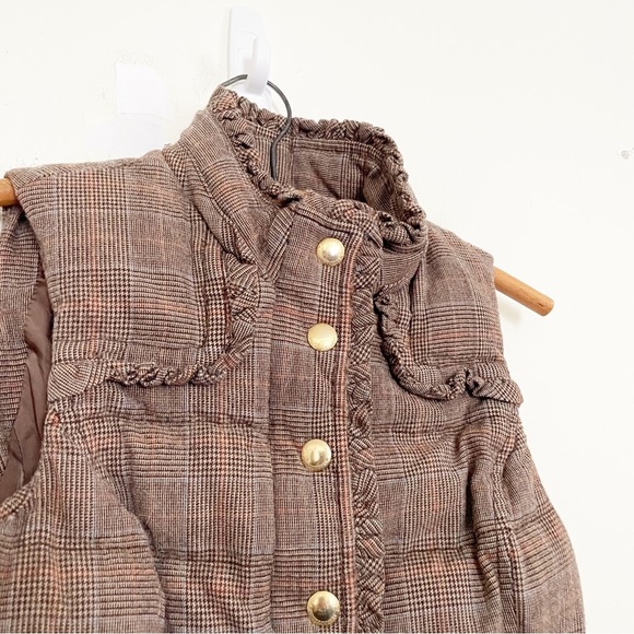 Vintage Y2K Juicy Couture Brown Plaid Quilted Puffer Vest Size P XS - Picture 2 of 12
